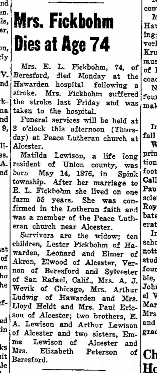 FriedeAbrahamson Genealogy Site Person Page