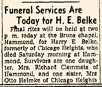 Chicago Star Publications March 29, 1949 - Harry Ernest Behlke obituary