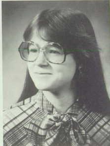 Lori Wunderlin 1981 senior portrait Platteville High School, Platteville, Grant, Wisconsin