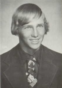 Robert Lynn Larson 1974 senior portrait Geddes High School, Geddes, Charles Mix, South Dakota