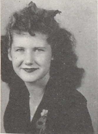 Jean Watts 1945 senior portrait Brackenridge High School, San Antonio, Bexar, TX