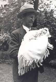 John Klemme - bday 1942 holding baby Pat Johnson
