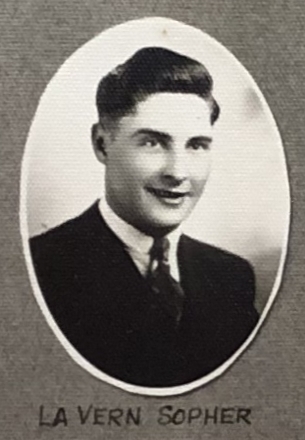 LaVern Sopher senior portrait 1941 Spring Green High School, Spring Green, Sauk, WI