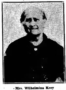 Wilhelmina Krey died 27 Sep 1939