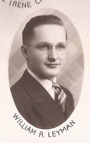 William R Leyman 1940 senior portrait Elk Point High School, Elk Point, Union, SD